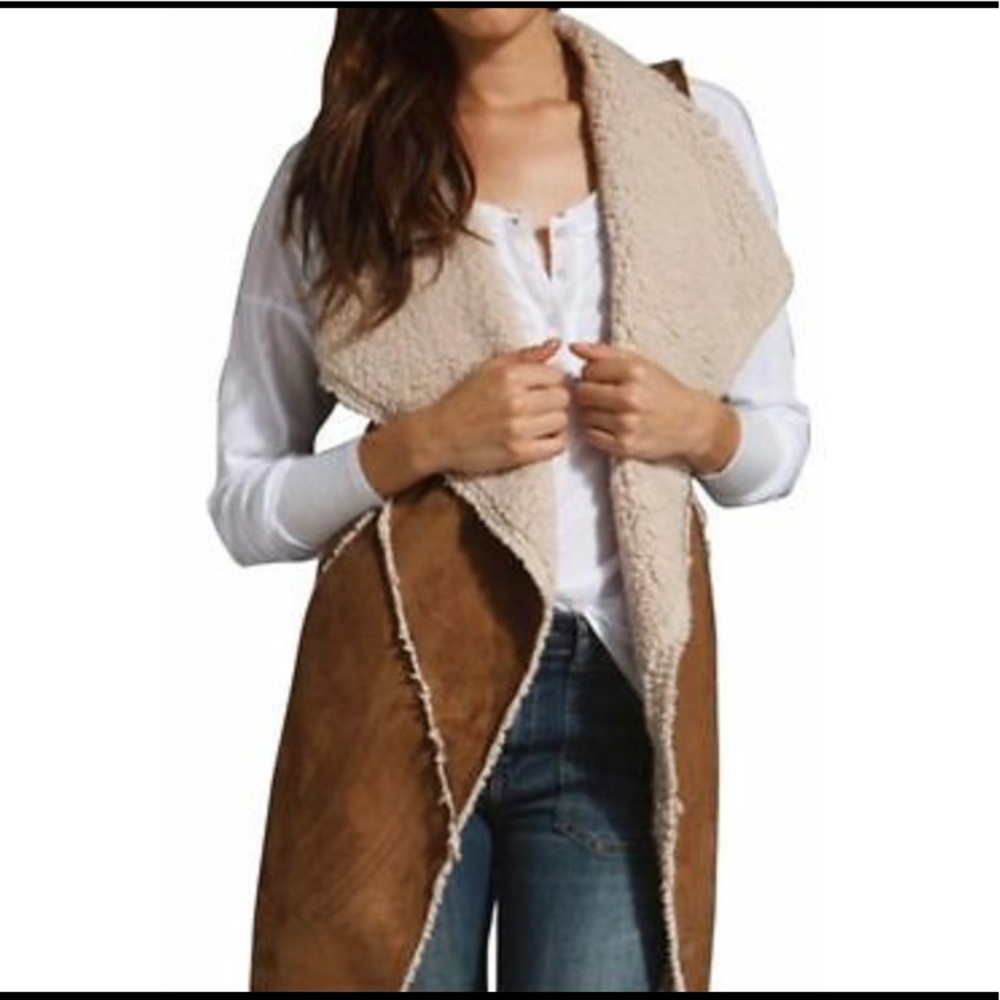 Sanctuary Clothing Women's Brown Faux Sherpa Vest
